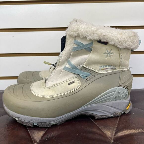 MERRELL Women's Winterlude Zip Waterproof Snow Boot in Gray Size US 9.5 - Picture 1 of 10